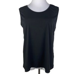 Collections Etc. Black Sleeveless Scoop Neck Blouse Women's Large